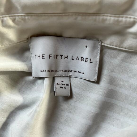 The Fifth Label Blouse Womens Medium White Striped Button Up Casual Travel Work - Picture 6 of 10